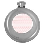 Boho Pastel Pink Pattern Round Hip Flask (5 oz)