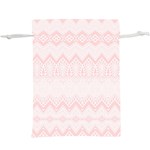 Boho Pastel Pink Pattern  Lightweight Drawstring Pouch (XL)
