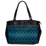 Boho Teal Blue Pattern Oversize Office Handbag
