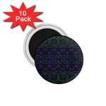 Boho Purple Green Pattern 1.75  Magnets (10 pack) 