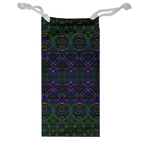Boho Purple Green Pattern Jewelry Bag from ArtsNow.com Front