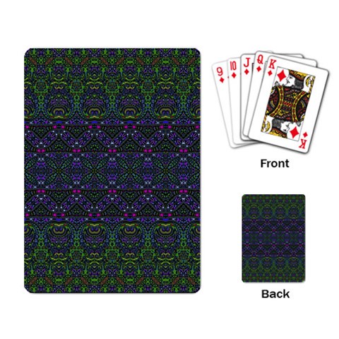 Boho Purple Green Pattern Playing Cards Single Design (Rectangle) from ArtsNow.com Back
