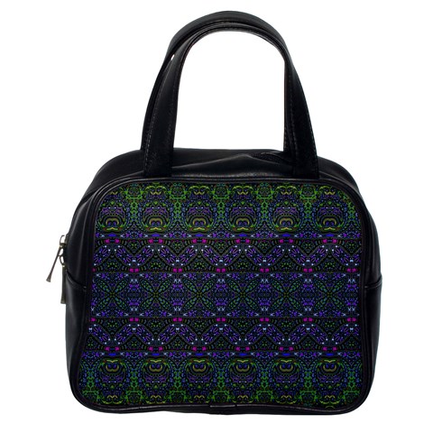 Boho Purple Green Pattern Classic Handbag (One Side) from ArtsNow.com Front