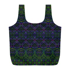 Boho Purple Green Pattern Full Print Recycle Bag (L) from ArtsNow.com Front