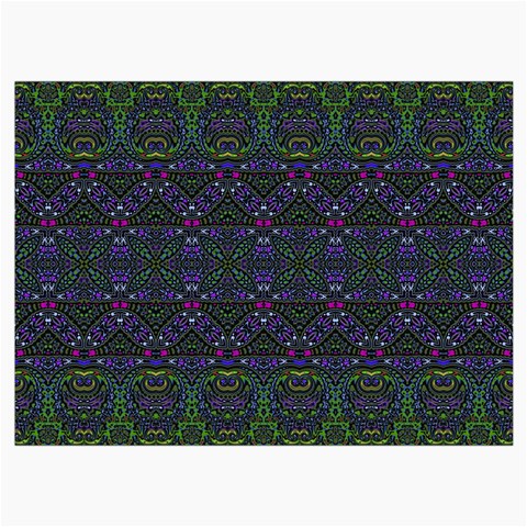 Boho Purple Green Pattern Roll Up Canvas Pencil Holder (L) from ArtsNow.com Front