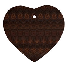 Boho Chocolate Brown Heart Ornament (Two Sides) from ArtsNow.com Front