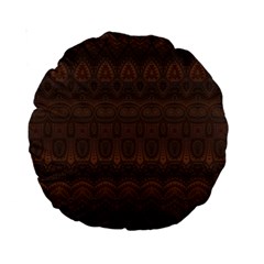 Boho Chocolate Brown Standard 15  Premium Round Cushions from ArtsNow.com Front