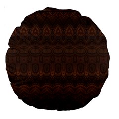 Boho Chocolate Brown Large 18  Premium Round Cushions from ArtsNow.com Back