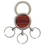 Boho Floral Pattern 3-Ring Key Chain