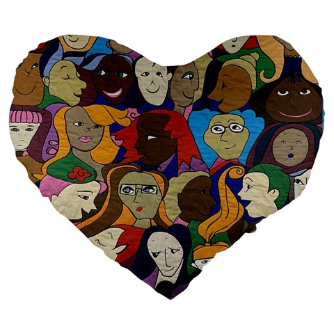 Sisters2020 Large 19  Premium Flano Heart Shape Cushions from ArtsNow.com Front