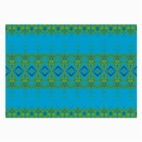 Boho Blue Green Pattern Large Glasses Cloth from ArtsNow.com Front