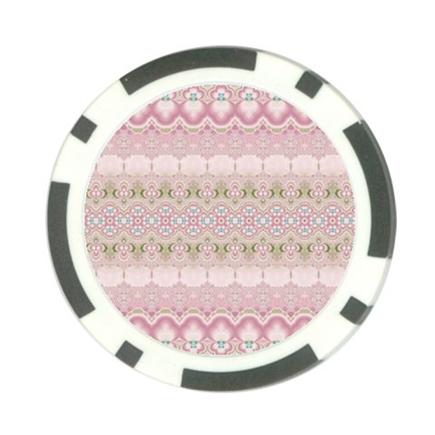Boho Pastel Spring Floral Pink Poker Chip Card Guard from ArtsNow.com Front