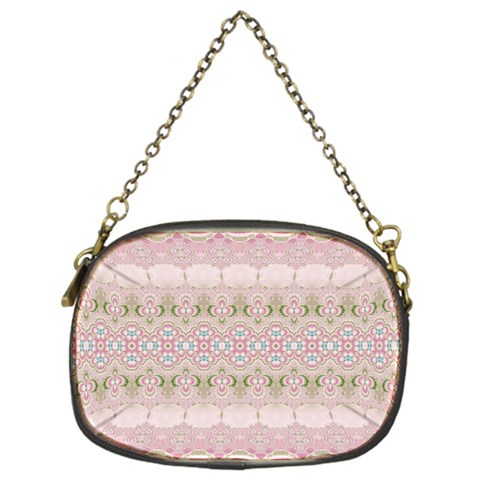 Boho Pastel Spring Floral Pink Chain Purse (One Side) from ArtsNow.com Front