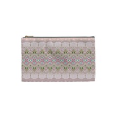 Boho Pastel Spring Floral Pink Cosmetic Bag (Small) from ArtsNow.com Front