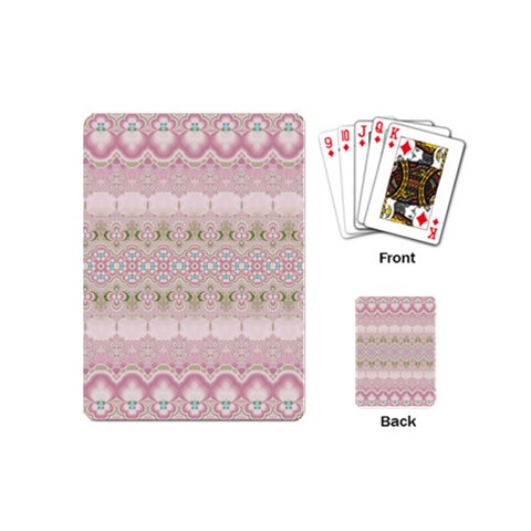 Boho Pastel Spring Floral Pink Playing Cards Single Design (Mini) from ArtsNow.com Back