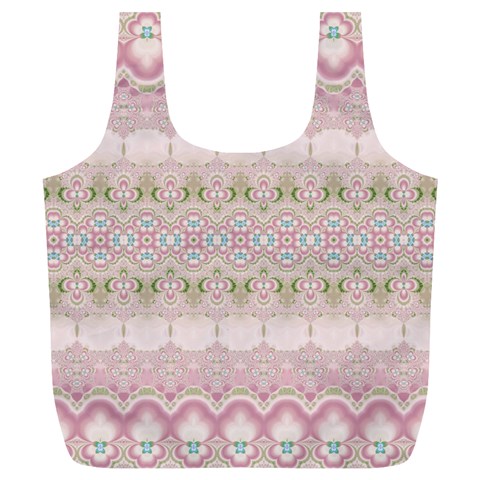 Boho Pastel Spring Floral Pink Full Print Recycle Bag (XL) from ArtsNow.com Front