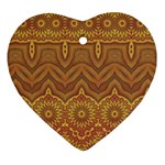 Boho Sunflower Print Ornament (Heart)