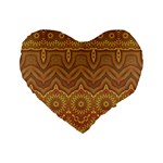 Boho Sunflower Print Standard 16  Premium Flano Heart Shape Cushions