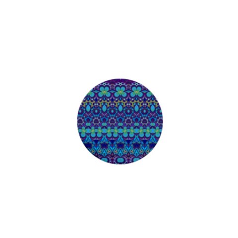 Boho Purple Blue Teal Floral 1  Mini Magnets from ArtsNow.com Front