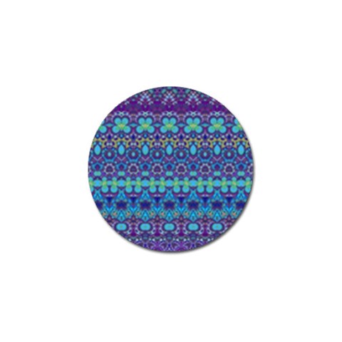 Boho Purple Blue Teal Floral Golf Ball Marker (10 pack) from ArtsNow.com Front