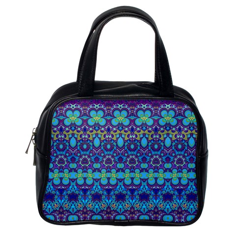Boho Purple Blue Teal Floral Classic Handbag (One Side) from ArtsNow.com Front
