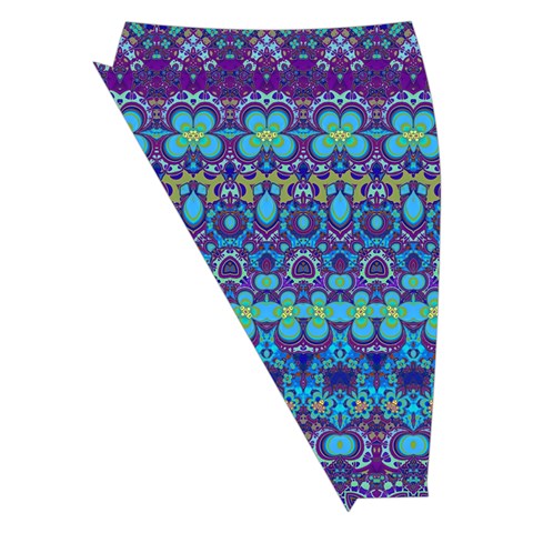 Boho Purple Blue Teal Floral Midi Wrap Pencil Skirt from ArtsNow.com Front Left