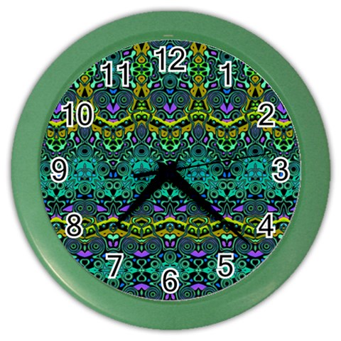 Boho Emerald Green Color Wall Clock from ArtsNow.com Front