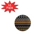 Boho Brown Blue 1  Mini Magnet (10 pack) 