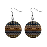 Boho Brown Blue Mini Button Earrings