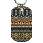 Boho Brown Blue Dog Tag (One Side)