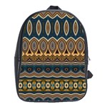 Boho Brown Blue School Bag (Large)