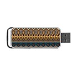 Boho Brown Blue Portable USB Flash (One Side)