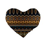 Boho Brown Blue Standard 16  Premium Heart Shape Cushions