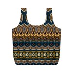 Boho Brown Blue Full Print Recycle Bag (M)