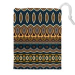 Boho Brown Blue Drawstring Pouch (4XL)