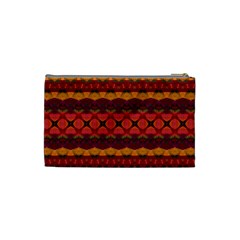 Boho Red Gold Cosmetic Bag (Small) from ArtsNow.com Back