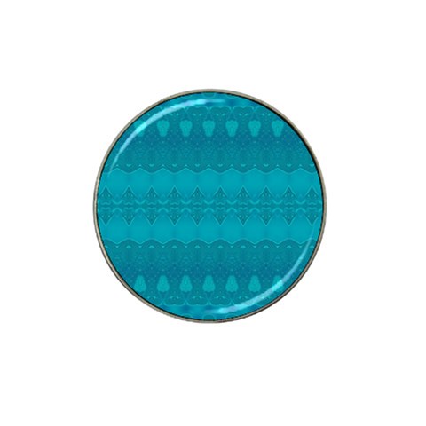 Boho Teal Pattern Hat Clip Ball Marker from ArtsNow.com Front