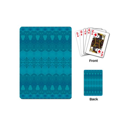 Boho Teal Pattern Playing Cards Single Design (Mini) from ArtsNow.com Back