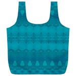 Boho Teal Pattern Full Print Recycle Bag (XL)