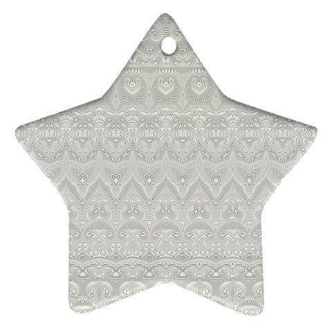 Boho White Wedding Lace Pattern Ornament (Star) from ArtsNow.com Front