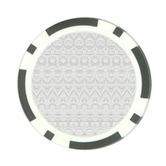 Boho White Wedding Lace Pattern Poker Chip Card Guard (10 pack) from ArtsNow.com Back