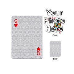 Queen Boho White Wedding Lace Pattern Playing Cards 54 Designs (Mini) from ArtsNow.com Front - HeartQ