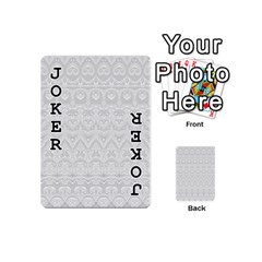 Boho White Wedding Lace Pattern Playing Cards 54 Designs (Mini) from ArtsNow.com Front - Joker1