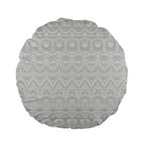 Boho White Wedding Lace Pattern Standard 15  Premium Round Cushions from ArtsNow.com Front