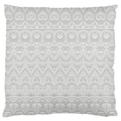 Boho White Wedding Lace Pattern Standard Flano Cushion Case (Two Sides) from ArtsNow.com Front