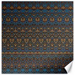 Boho Blue Gold Pattern Canvas 16  x 16 