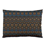 Boho Blue Gold Pattern Pillow Case (Two Sides)