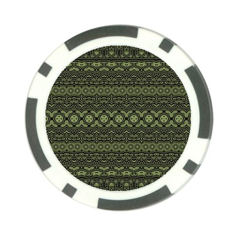 Boho Sage Green Black Poker Chip Card Guard (10 pack) from ArtsNow.com Front