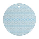 Boho Baby Blue Pattern Ornament (Round)