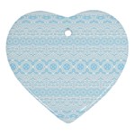 Boho Baby Blue Pattern Ornament (Heart)